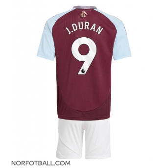 Billige Fotballdrakt Aston Villa Jhon Duran #9 Replika Hjemmedraktsett Barn 2024-25 Kortermet (med bukser)